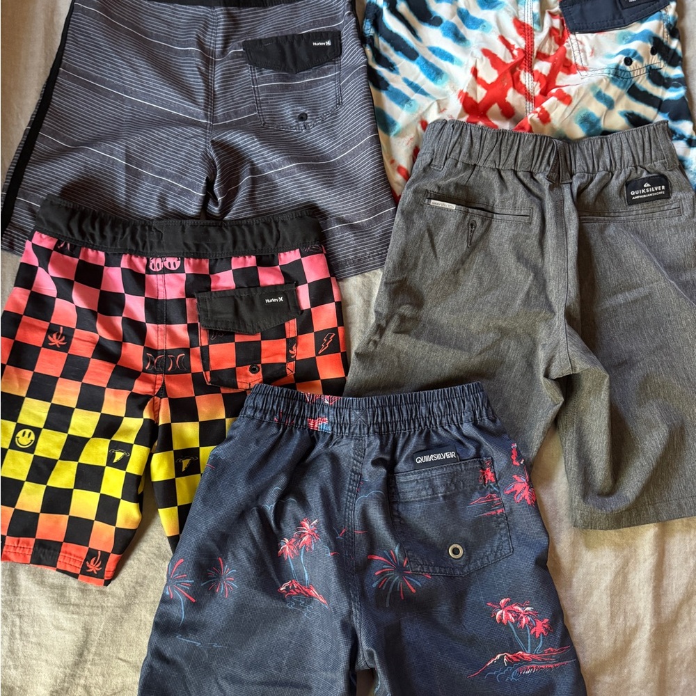 Boys HURLEY VANS QUICKSILVER VOLCOM Bundle Board Shorts/Swim Trucks Size 6